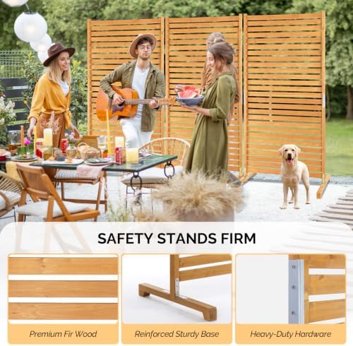 vingli 74" x 36" wooden privacy fence for shown in use