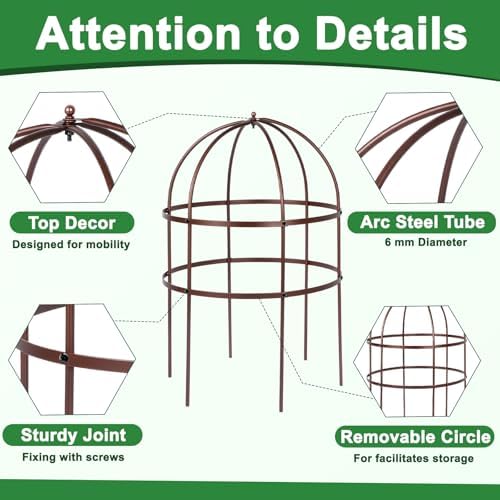 jardin bird cage plant support 24" h large, side view