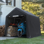advance outdoor 8x8 ft storage shelter garage tent, front angle view