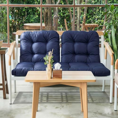 wicker chair cushions of 3 pieces, waterproof cushions, front angle view