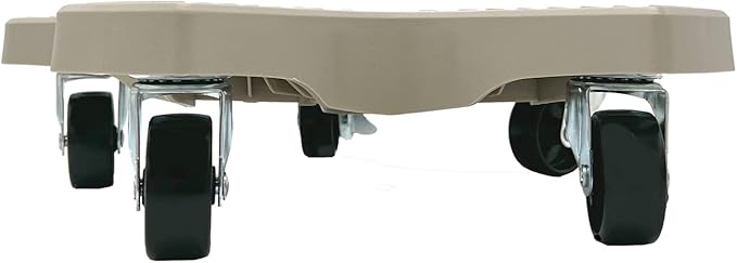 Bosmere 16" Plant Caddie - Heavy-Duty Rolling Plant Stand with Locking Wheels, 500 lb Capacity – Durable Plant Caddy for Indoor/Outdoor Use, Light Gray