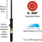 Rain Bird 1812APPRS PRS Professional Pop-Up, Full Circle, 8-15 Feet, 12"