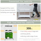 lumizone foldable 4-tier plant stand with wheels indoor showing dimensions