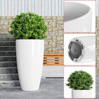 qcqhdu 21 inch tall planters for outdoor &, front angle view