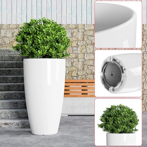 qcqhdu 21 inch tall planters for outdoor &, front angle view