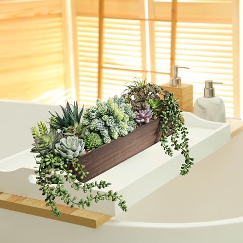 winlyn artificial succulent arrangement 15" assorted succulents plants showing dimensions