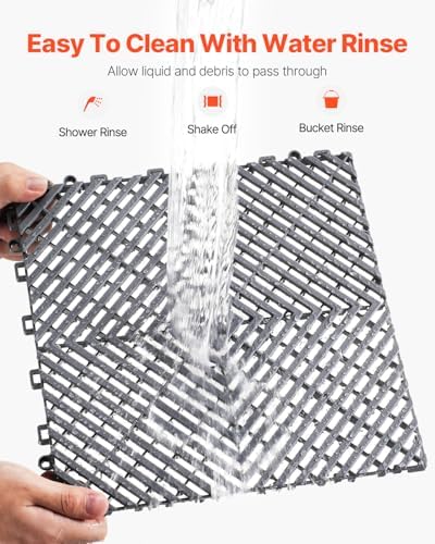 vevor interlocking drainage mat, 12” x 12” modular, side view