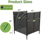 3 panels air conditioner fence, 47" w x, close-up detail