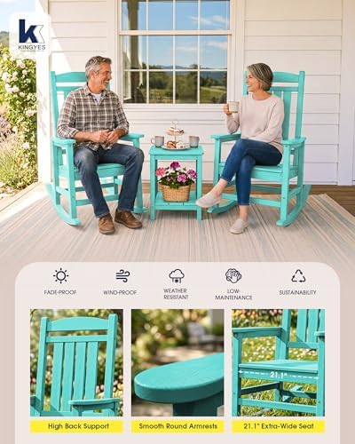 kingyes oversized outdoor rocking chair for adults, porch, package contents