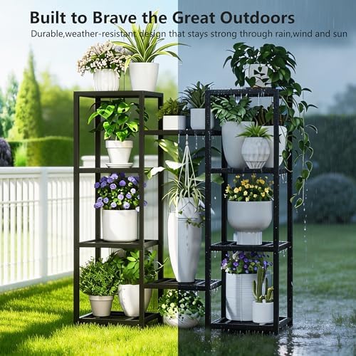 metal heavy duty plant stand indoor outdoor,10 tier on a desk or shelf