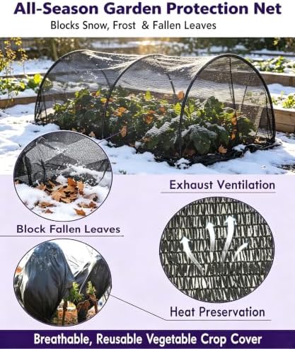 e.share 40%-50% sun shade cloth,frost&wind protection garden net,10x100ft, front angle view