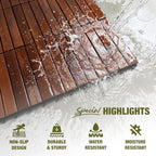acacia wood interlocking deck tiles, patio & backyard, view 10