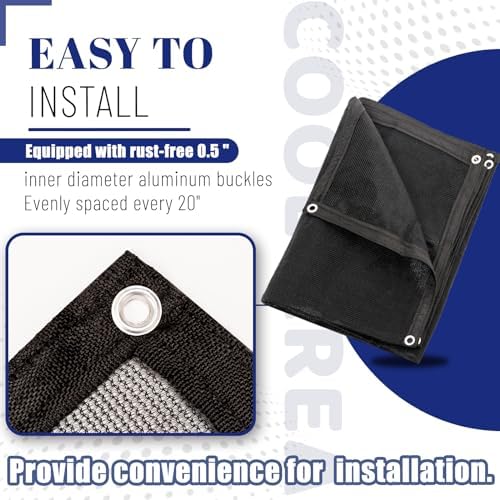 cool area 60-70% mesh tarp shade screen with, close-up detail