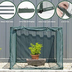 square 4'x4' netting cover 3.3ft tall crop cage, close-up detail