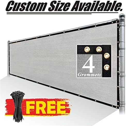 royal shade 6' x 10' gray fence privacy, front angle view