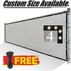 royal shade 6' x 10' gray fence privacy, front angle view