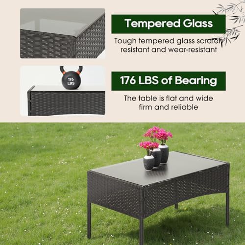 fdw 4-piece patio furniture set | black |, package contents