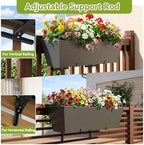 railing planter box 36 inch, heavy duty metal shown in use