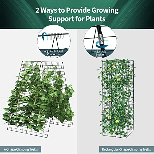 giantex 16 panels cucumber trellis, a-frame garden trellis, close-up detail