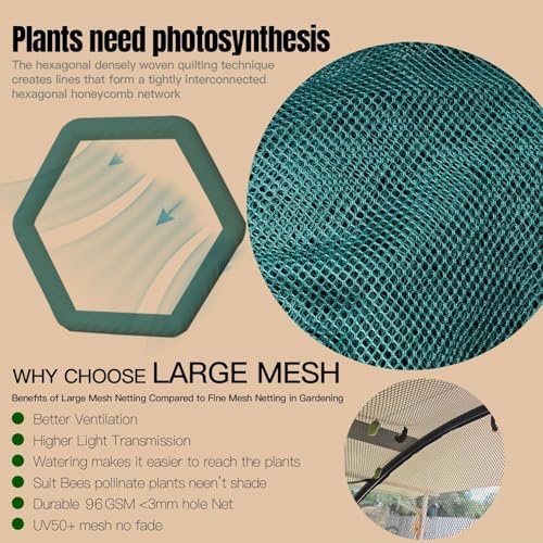 poray large 6.6x3.3ft tunnel plant netting cover, pop, package contents