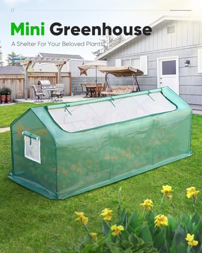 quictent mini greenhouse for indoor outdoor, portable quick-setup shown in use