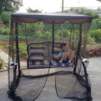 mosquito net for swing smooth zipper porch swing, front angle view