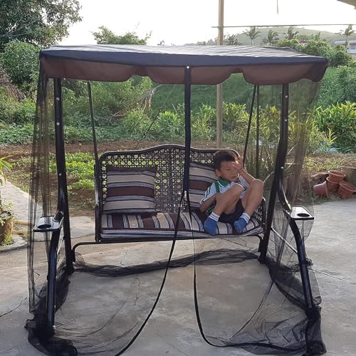 mosquito net for swing smooth zipper porch swing, front angle view