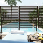 garvee outdoor privacy screen freestanding, 47"x71" rustproof fence, side view
