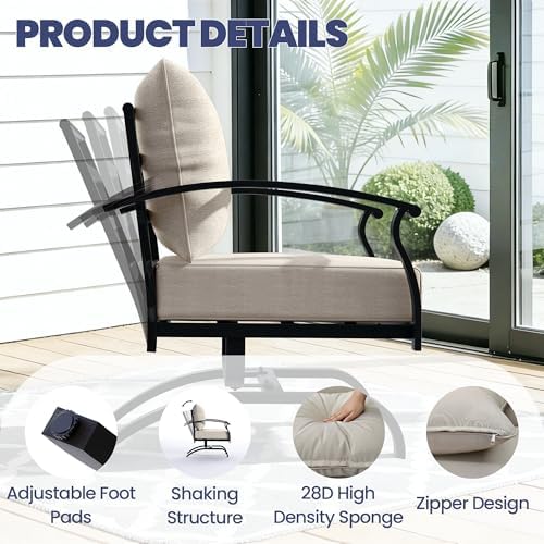kullavik 4 piece metal outdoor patio furniture set shown in use