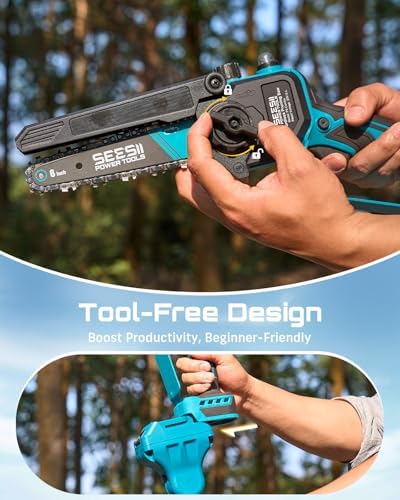 seesii 4-in-1 pole saw & pruning shears combo, front angle view