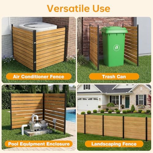 aoxun 2 panels wood privacy screen, 41" x, side view