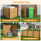 aoxun 2 panels wood privacy screen, 41" x, side view