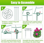 peony cages and supports, 11.5" dx16 h metal, package contents