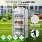 yesker mini greenhouse 27"x20"x63" portable indoor / outdoor, side view