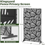 kingsyard 72x47 inch metal privacy screen outdoor freestanding shown in use