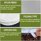47" x 21" x 17" garden netting for, side view
