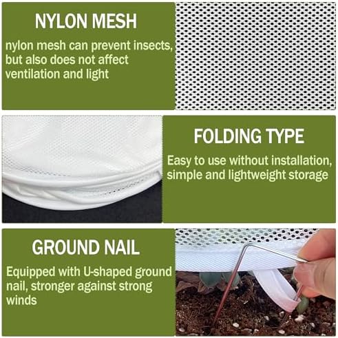 47" x 21" x 17" garden netting for, side view