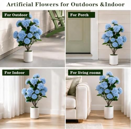 3ft artificial hydrangea tree outdoor | uv resistant, close-up detail