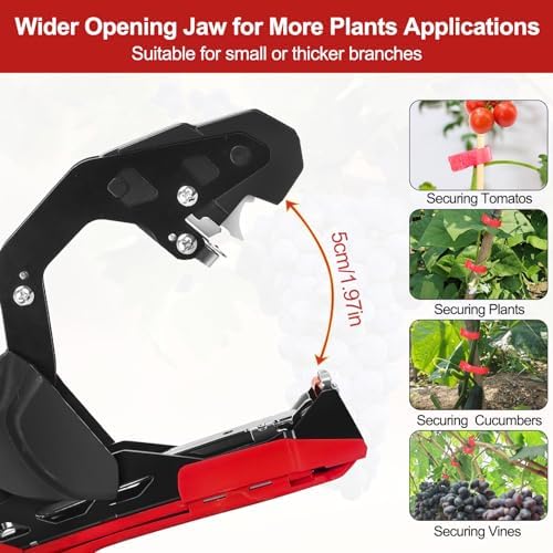 upgraded plant tying machine gun to tie up shown in use