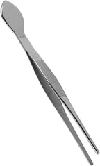 Bonsai Tweezers, Professional Stainless Steel Dual Function Straight Serrated Tips with Spatula for Precise Bonsai Care and Repotting