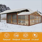 6.6x15ft clear waterproof tarps increase grommets, 33ft windproof shown in use