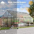 cdcasa 24x10x10 ft polycarbonate greenhouse for outdoors w/5 showing dimensions