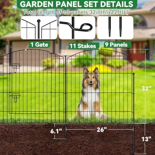 10 panel no dig garden fence with gate shown in use
