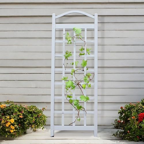 dura-trel cambridge wall mounted garden vinyl trellis, 28", side view