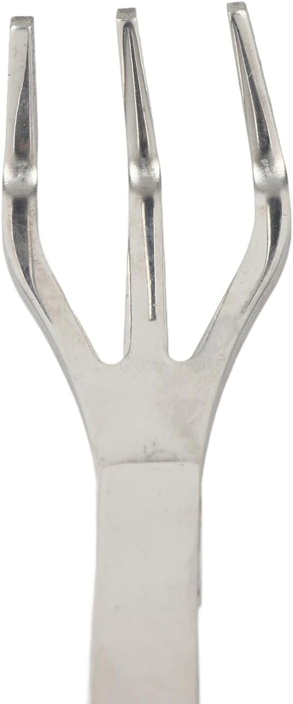 Fdit Bonsai Root Rake Tweezers, Stainless Steel 2 in 1 Precision Repotting Tool with Smooth Rounded Tips Ergonomic Non Slip Grip for Bonsai Care Silver 24.5 cm 1 Piece