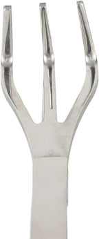 Fdit Bonsai Root Rake Tweezers, Stainless Steel 2 in 1 Precision Repotting Tool with Smooth Rounded Tips Ergonomic Non Slip Grip for Bonsai Care Silver 24.5 cm 1 Piece