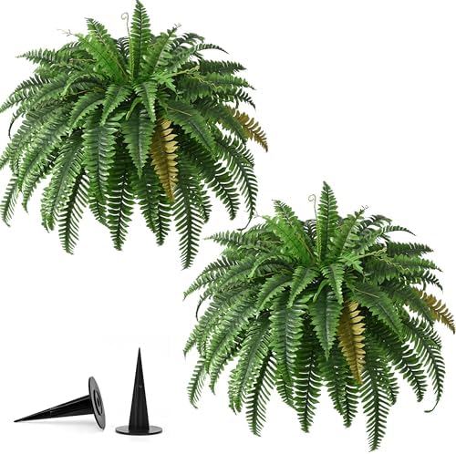 45in fake ferns- large artificial plants outdoor, uv on a desk or shelf