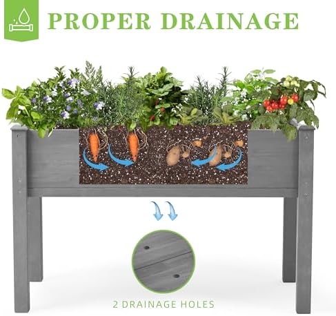 raised garden bed with legs, 48×24×30 cedar wood on a desk or shelf
