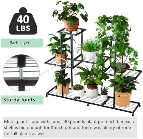 twhep metal plant stand, 5 tiers multifunctional plant, close-up detail