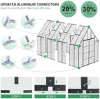 16x10x10 ft large greenhouse for outdoor, easy assembly, package contents